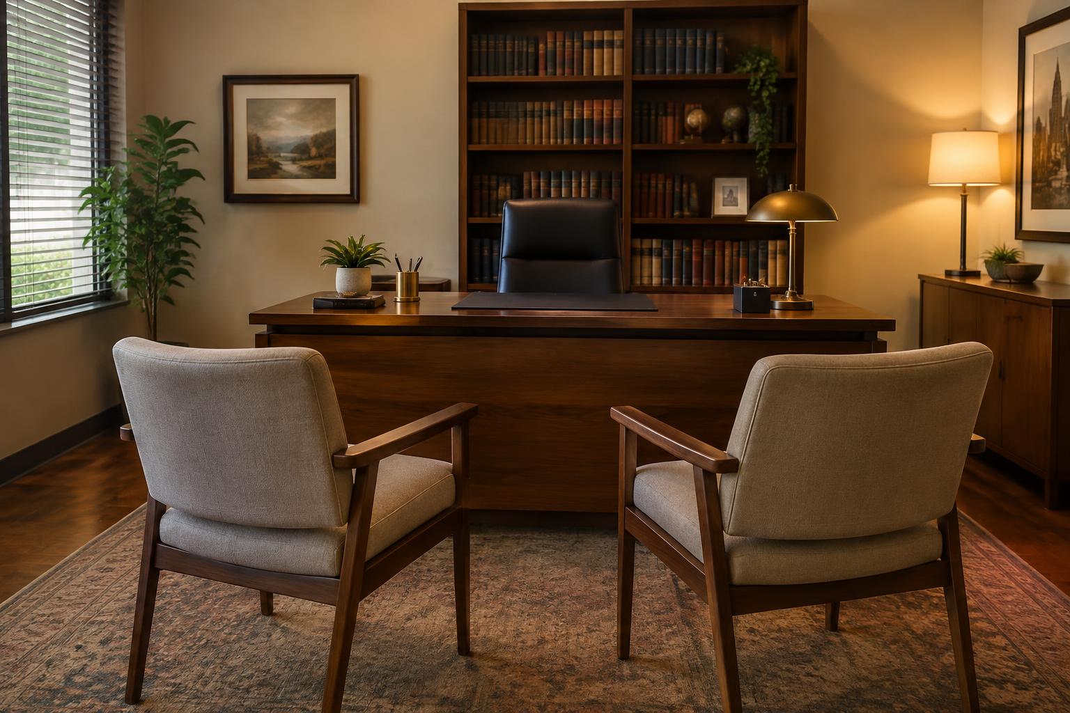 Consultation setting reflecting George Orellana's bilingual approach to client meetings