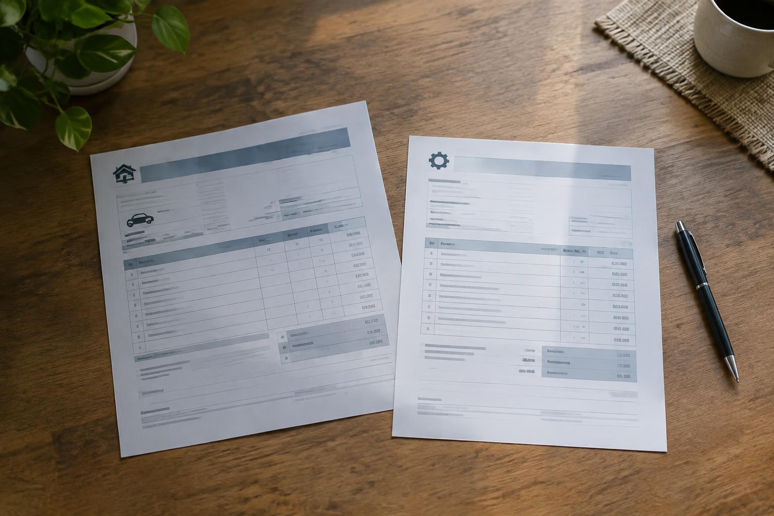 Two repair estimates side by side representing an underpaid property insurance claim comparison